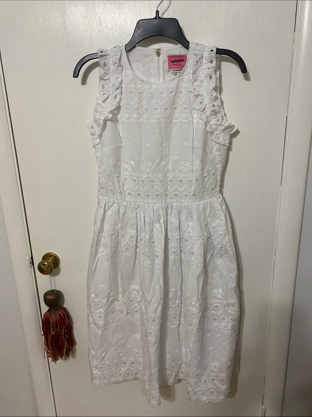 kate spade White Eyelet Sleeveless Fit-and-Flare Dress
